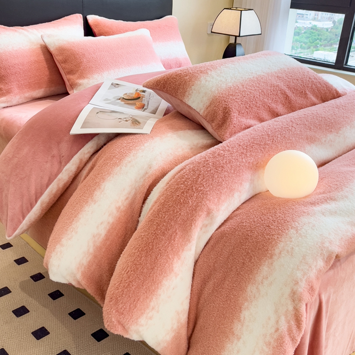 91家纺网 家纺一手货源 找家纺 （总）印季家纺 2025新款轻奢简约羊呢绒亲肤保暖四件套