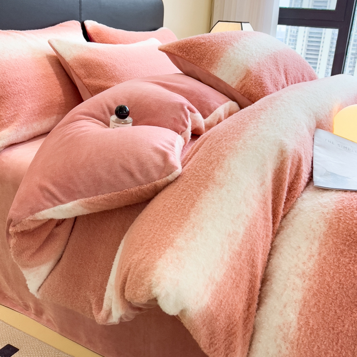 91家纺网 家纺一手货源 找家纺 （总）印季家纺 2025新款轻奢简约羊呢绒亲肤保暖四件套