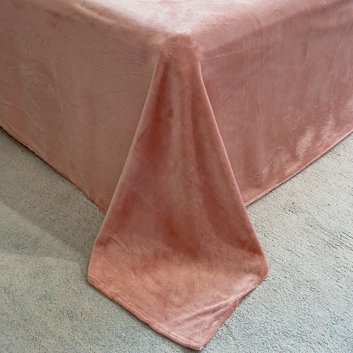 91家纺网 家纺一手货源 找家纺 印季家纺 2025新款针织兔毛条纹四件套 酒红-豆沙