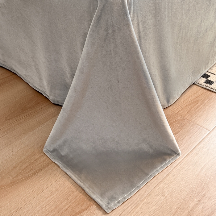 91家纺网 家纺一手货源 找家纺 润肤居 2025新款加厚婴儿绒牛奶绒四件套9斤工艺款宝宝绒 皮粉+浅灰