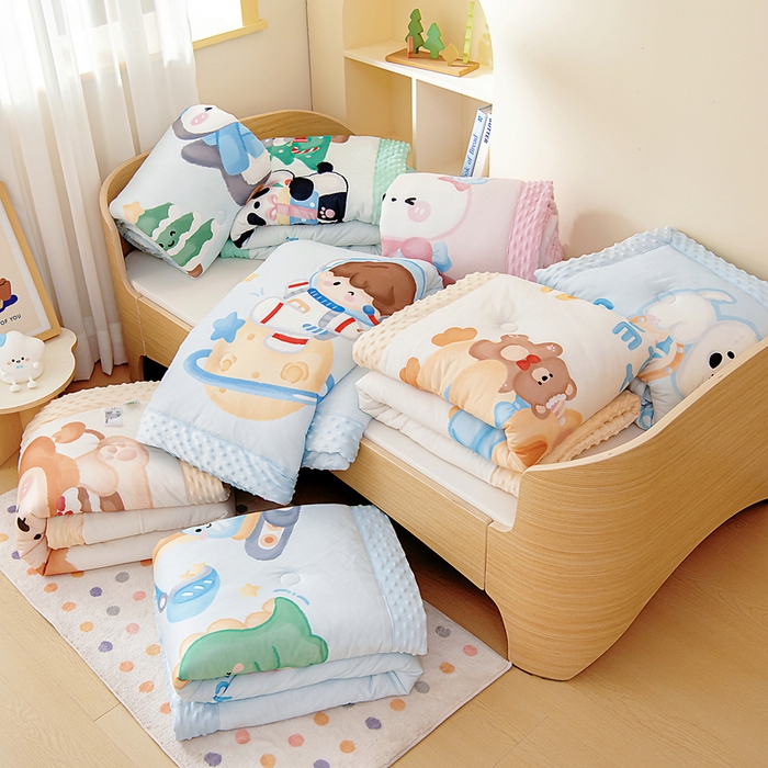 91家纺网 家纺一手货源 找家纺 （总）鱼宝 2025新款毛巾绣牛奶绒被套被芯套件