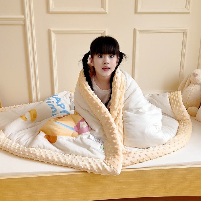 91家纺网 家纺一手货源 找家纺 鱼宝 2025新款大版针织棉豆豆被被子被芯 快乐鸭