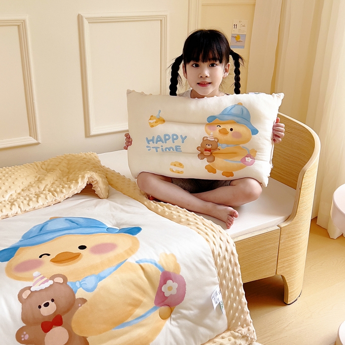 91家纺网 家纺一手货源 找家纺 鱼宝 2025新款大版针织棉豆豆被被子被芯 快乐鸭