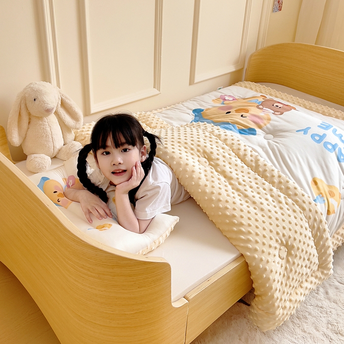 91家纺网 家纺一手货源 找家纺 鱼宝 2025新款大版针织棉豆豆被被子被芯 快乐鸭