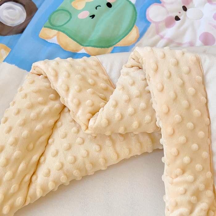 91家纺网 家纺一手货源 找家纺 鱼宝 2025新款大版针织棉豆豆被被子被芯 巴士动物