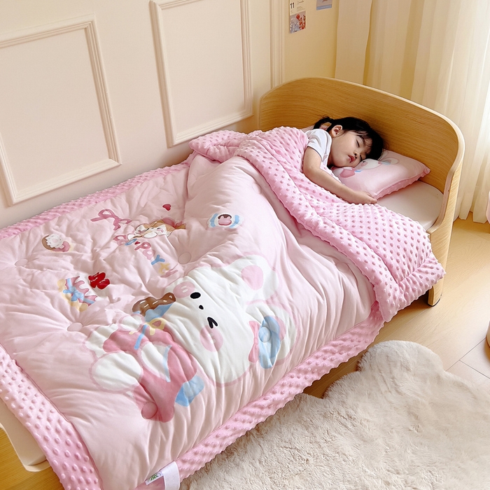 鱼宝 2025新款大版针织棉豆豆被被子被芯 小兔森妮