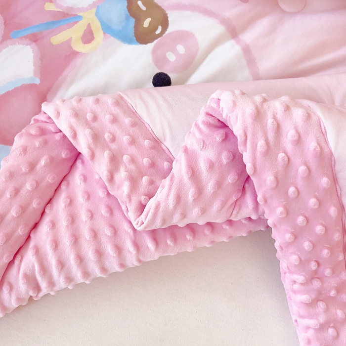 91家纺网 家纺一手货源 找家纺 鱼宝 2025新款大版针织棉豆豆被被子被芯 小兔森妮