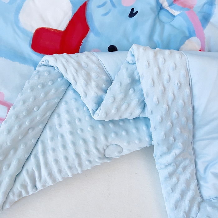 91家纺网 家纺一手货源 找家纺 鱼宝 2025新款大版针织棉豆豆被被子被芯 冬日小象