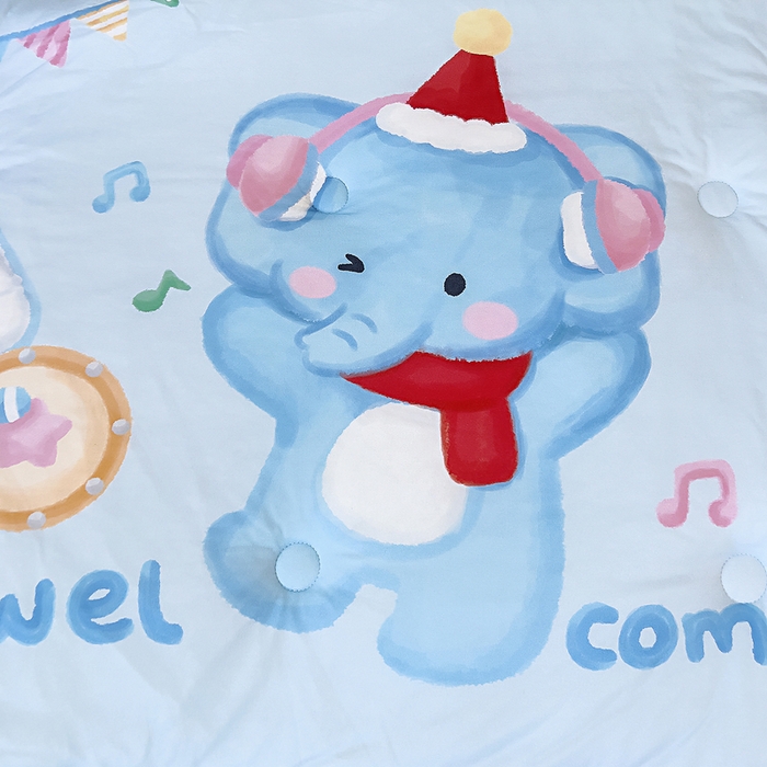 91家纺网 家纺一手货源 找家纺 鱼宝 2025新款大版针织棉豆豆被被子被芯 冬日小象