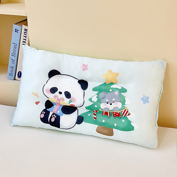 91家纺网 家纺一手货源 找家纺 鱼宝 2025新款大版针织棉豆豆被被子被芯 圣诞熊猫