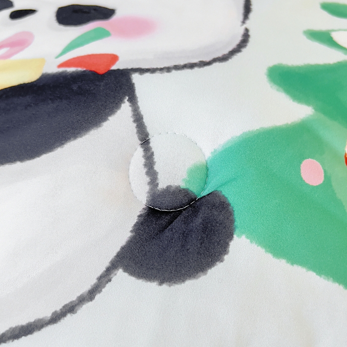 91家纺网 家纺一手货源 找家纺 鱼宝 2025新款大版针织棉豆豆被被子被芯 圣诞熊猫