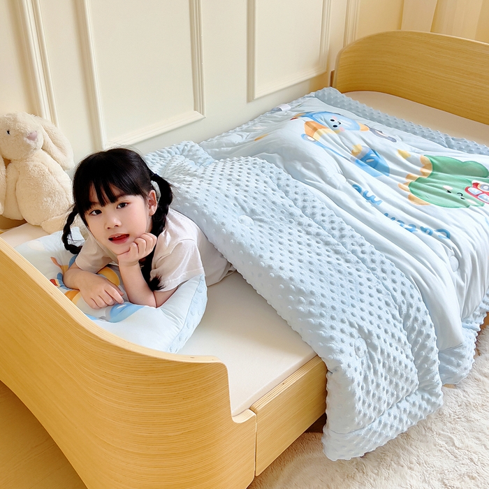 91家纺网 家纺一手货源 找家纺 鱼宝 2025新款大版针织棉豆豆被被子被芯 玩具恐龙