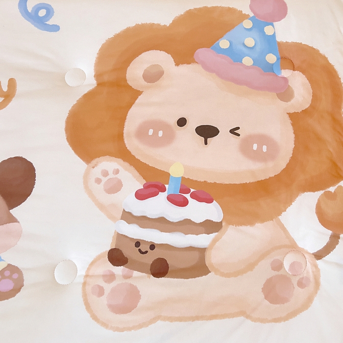 91家纺网 家纺一手货源 找家纺 鱼宝 2025新款大版针织棉豆豆被被子被芯 萌小狮