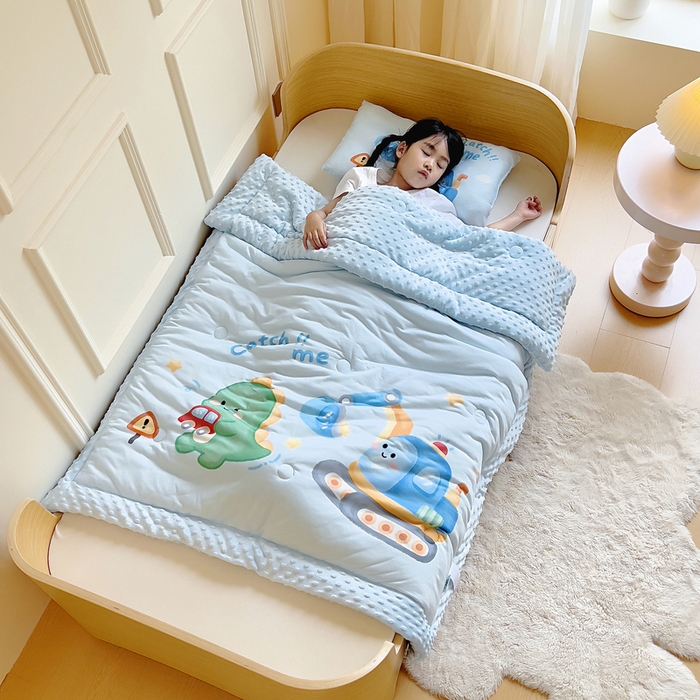 91家纺网 家纺一手货源 找家纺 鱼宝 2025新款大版针织棉豆豆被被子被芯 玩具恐龙