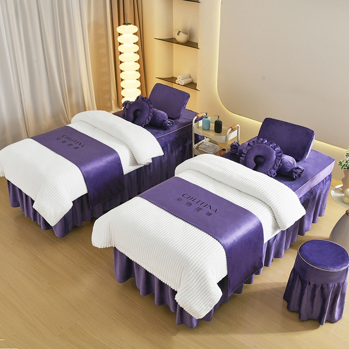 91家纺网 家纺一手货源 找家纺 （总）诗薇娅 2025新款加厚兔毛绒美容床罩  美容床罩四件套