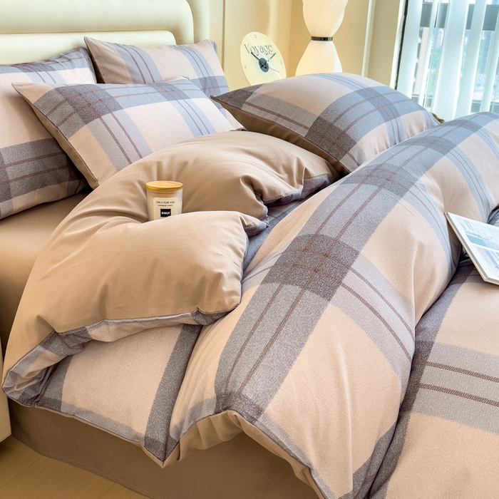 91家纺网 家纺一手货源 找家纺 印季家纺 2025新款数码印花全棉纯棉加厚磨毛四件套 柚甜