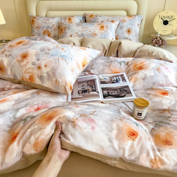 91家纺网 家纺一手货源 找家纺 印季家纺 2025新款数码印花全棉纯棉加厚磨毛四件套 柏漫