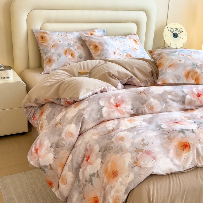 91家纺网 家纺一手货源 找家纺 印季家纺 2025新款数码印花全棉纯棉加厚磨毛四件套 柏漫