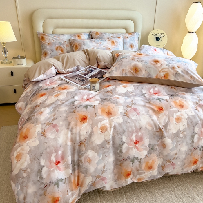 91家纺网 家纺一手货源 找家纺 印季家纺 2025新款数码印花全棉纯棉加厚磨毛四件套 柏漫