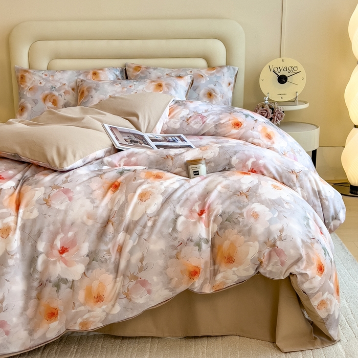 91家纺网 家纺一手货源 找家纺 印季家纺 2025新款数码印花全棉纯棉加厚磨毛四件套 柏漫