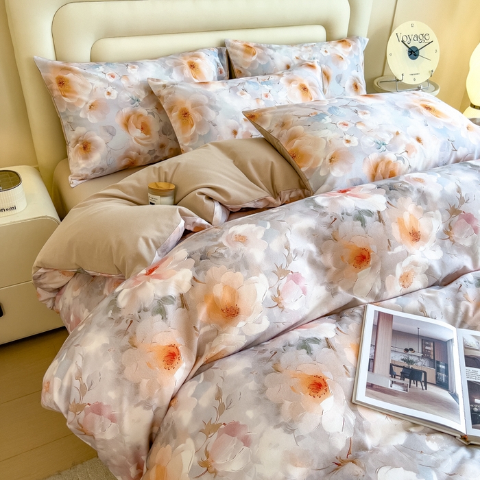 91家纺网 家纺一手货源 找家纺 印季家纺 2025新款数码印花全棉纯棉加厚磨毛四件套 柏漫