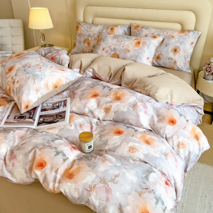 91家纺网 家纺一手货源 找家纺 印季家纺 2025新款数码印花全棉纯棉加厚磨毛四件套 柏漫