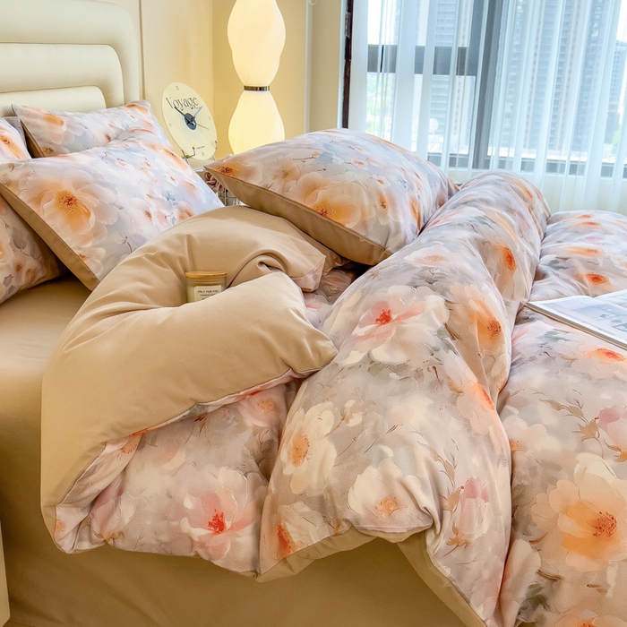 91家纺网 家纺一手货源 找家纺 印季家纺 2025新款数码印花全棉纯棉加厚磨毛四件套 柏漫