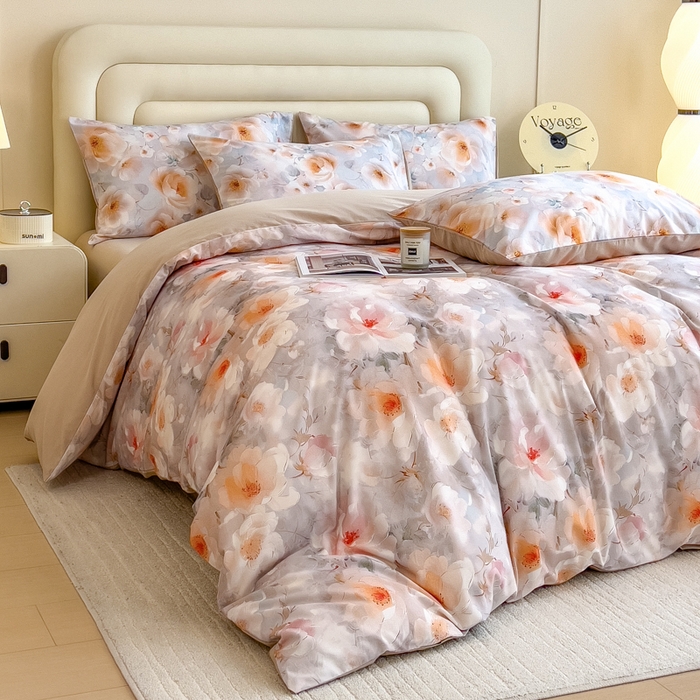 91家纺网 家纺一手货源 找家纺 印季家纺 2025新款数码印花全棉纯棉加厚磨毛四件套 柏漫