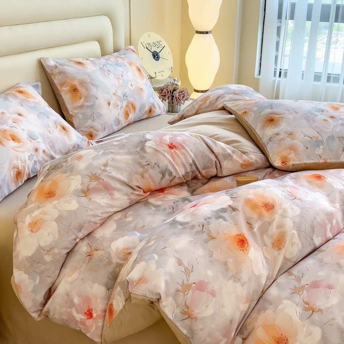 91家纺网 家纺一手货源 找家纺 印季家纺 2025新款数码印花全棉纯棉加厚磨毛四件套 柏漫