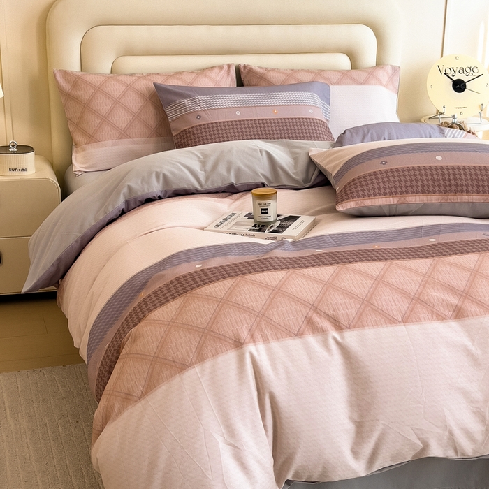 91家纺网 家纺一手货源 找家纺 印季家纺 2025新款数码印花全棉纯棉加厚磨毛四件套 简爱（桔）