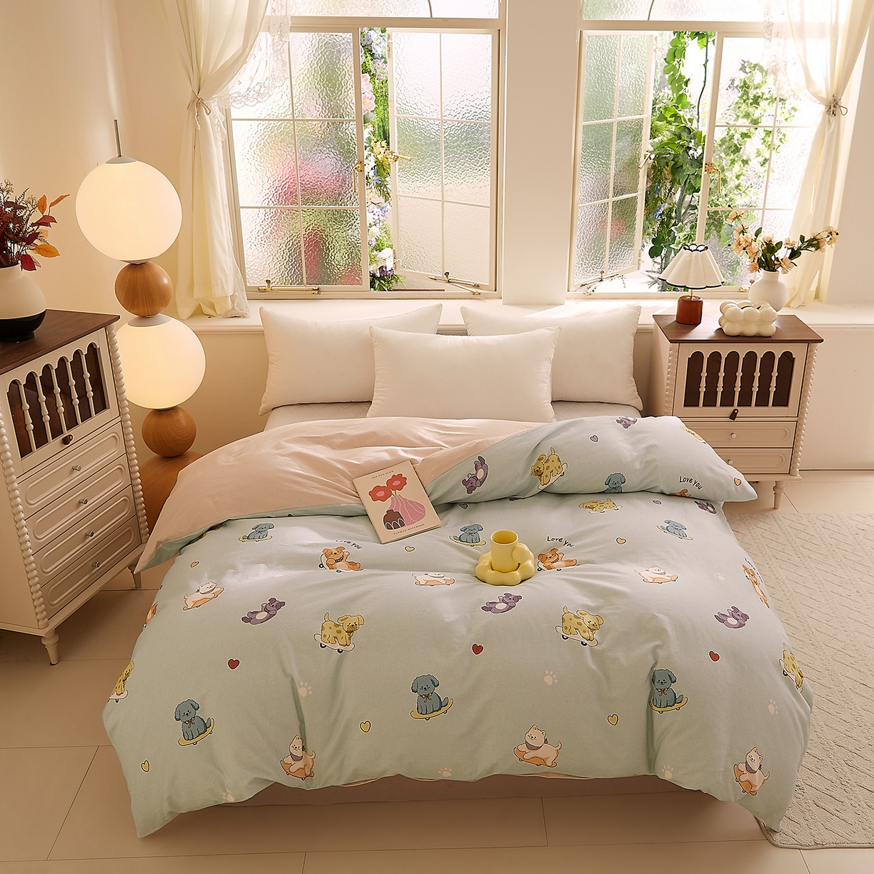 91家纺网 家纺一手货源 找家纺 （总）DoDo 兜兜 2025新款全棉纯棉磨毛印花单被套 被套单件