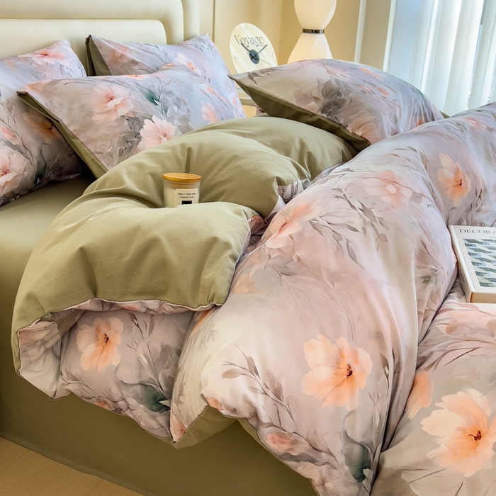 印季家纺 2025新款数码印花全棉纯棉加厚磨毛四件套 漫野