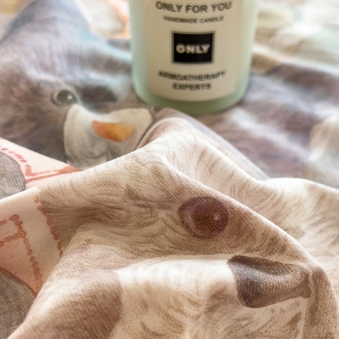 91家纺网 家纺一手货源 找家纺 印季家纺 2025新款数码印花全棉纯棉加厚磨毛四件套 梦幻熊熊（桔）