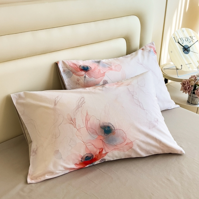 91家纺网 家纺一手货源 找家纺 印季家纺 2025新款数码印花全棉纯棉加厚磨毛四件套 念花溪