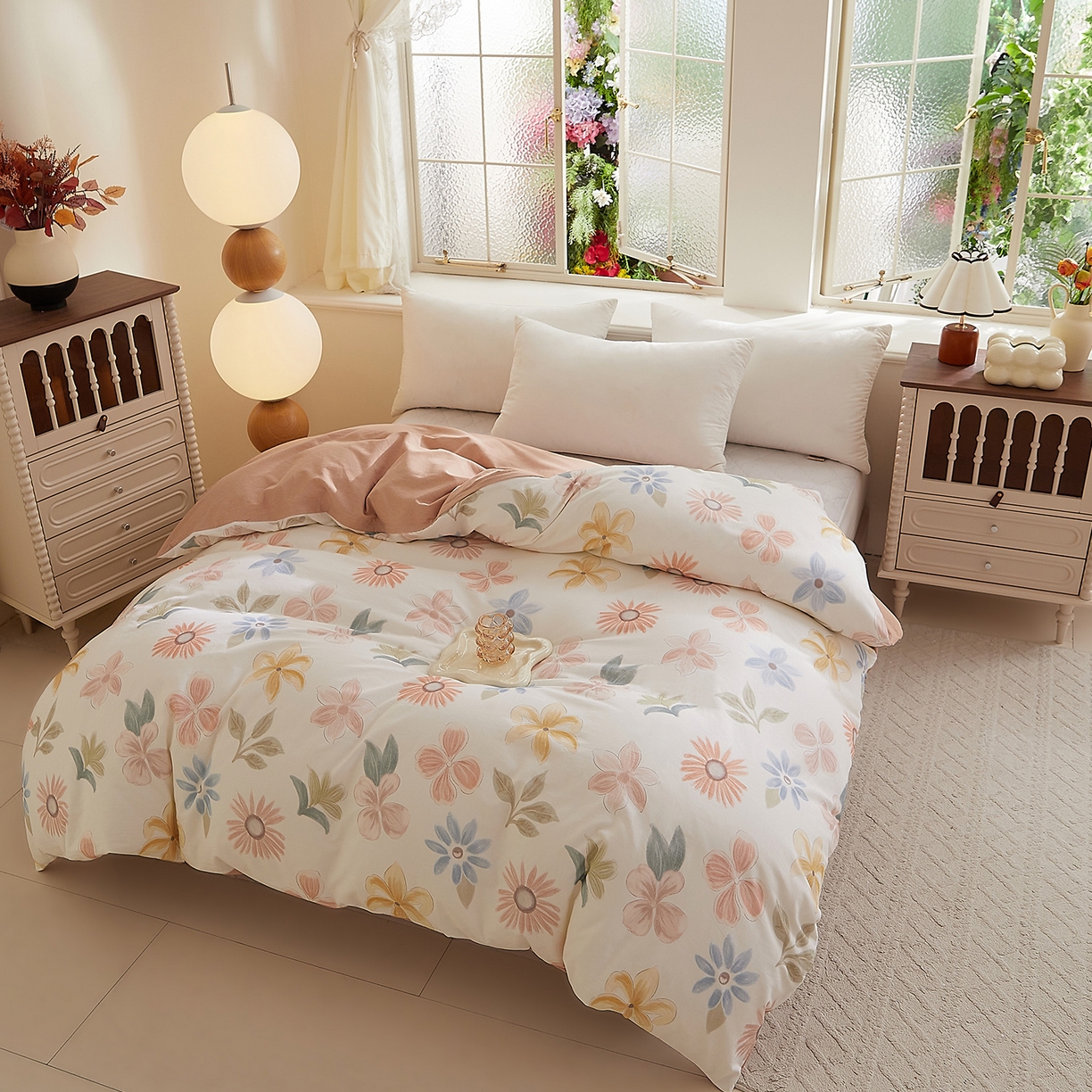 91家纺网 家纺一手货源 找家纺 DoDo 兜兜 2025新款全棉纯棉磨毛印花单被套 被套单件 晨花