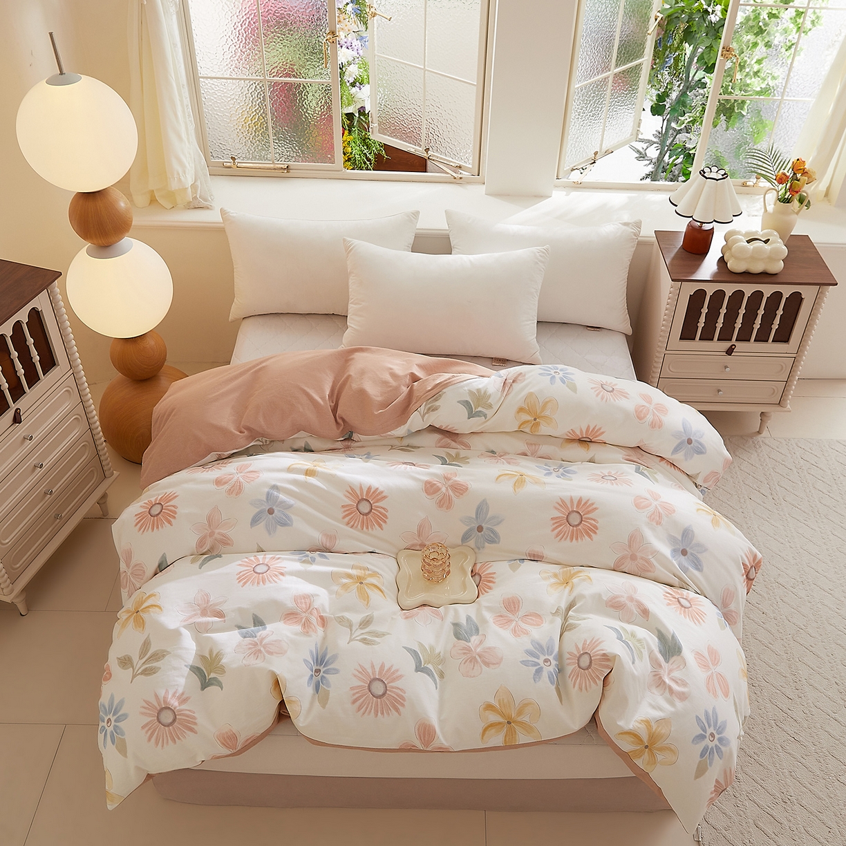 91家纺网 家纺一手货源 找家纺 DoDo 兜兜 2025新款全棉纯棉磨毛印花单被套 被套单件 晨花