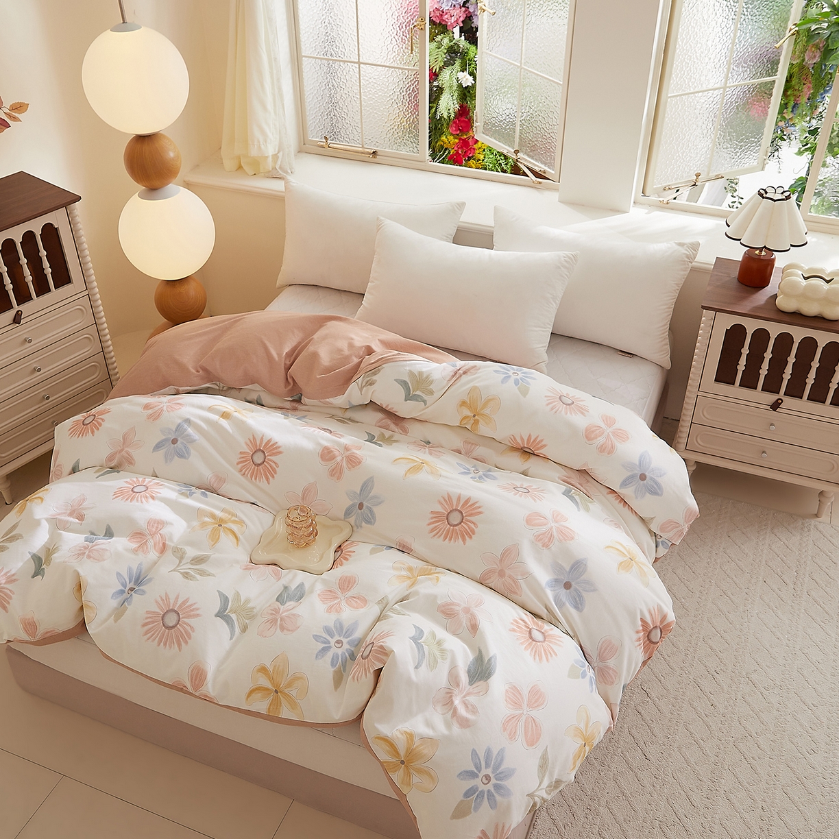 91家纺网 家纺一手货源 找家纺 DoDo 兜兜 2025新款全棉纯棉磨毛印花单被套 被套单件 晨花