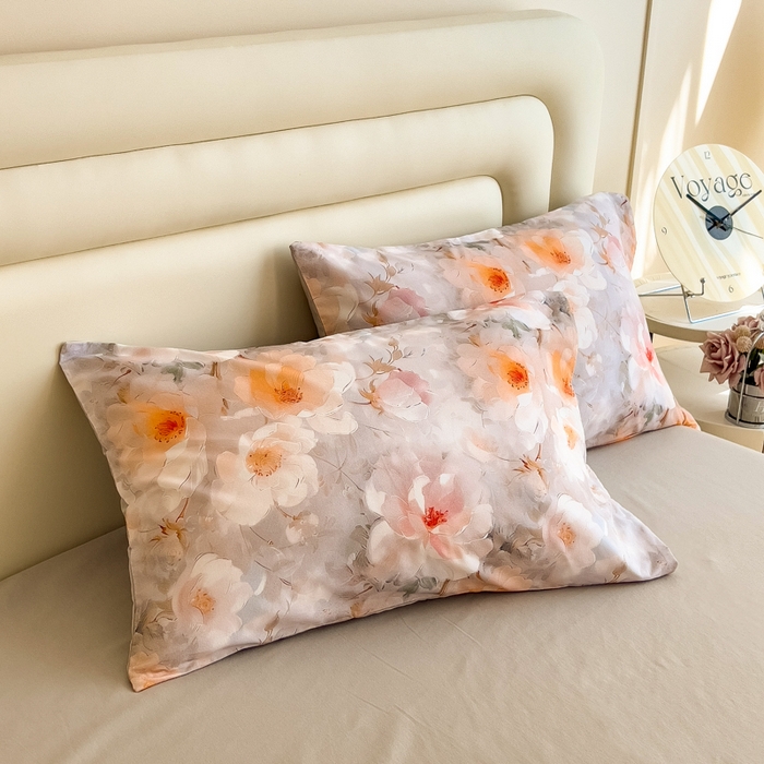 91家纺网 家纺一手货源 找家纺 印季家纺 2025新款数码印花全棉纯棉加厚磨毛四件套 绮梦花间