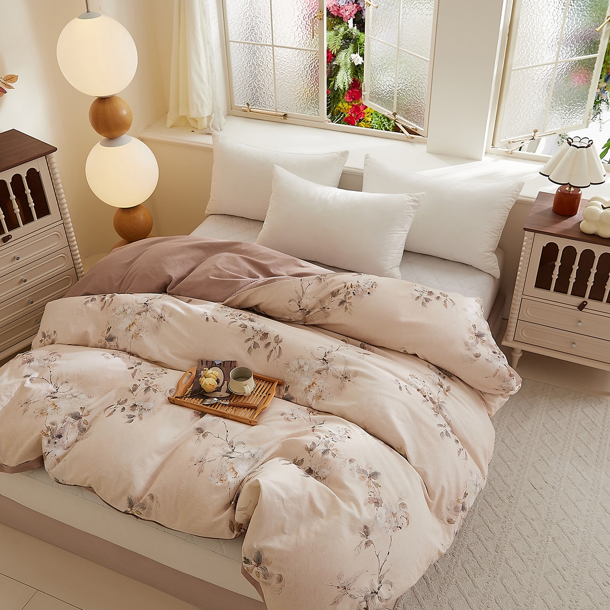 91家纺网 家纺一手货源 找家纺 DoDo 兜兜 2025新款全棉纯棉磨毛印花单被套 被套单件 花蔓