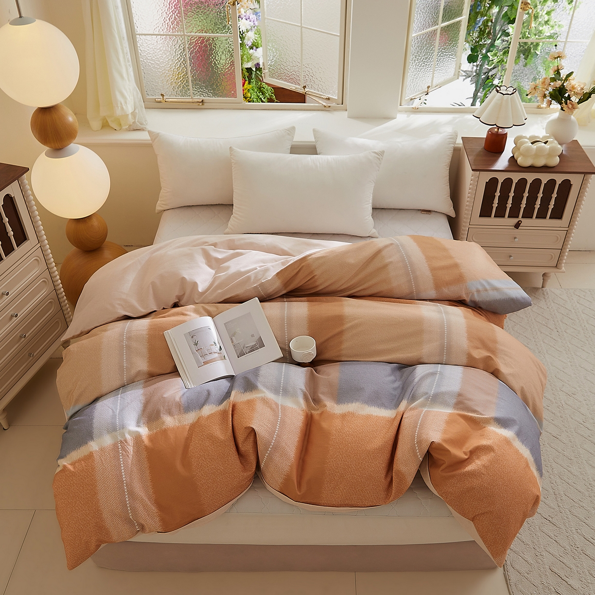 91家纺网 家纺一手货源 找家纺 DoDo 兜兜 2025新款全棉纯棉磨毛印花单被套 被套单件 简昔