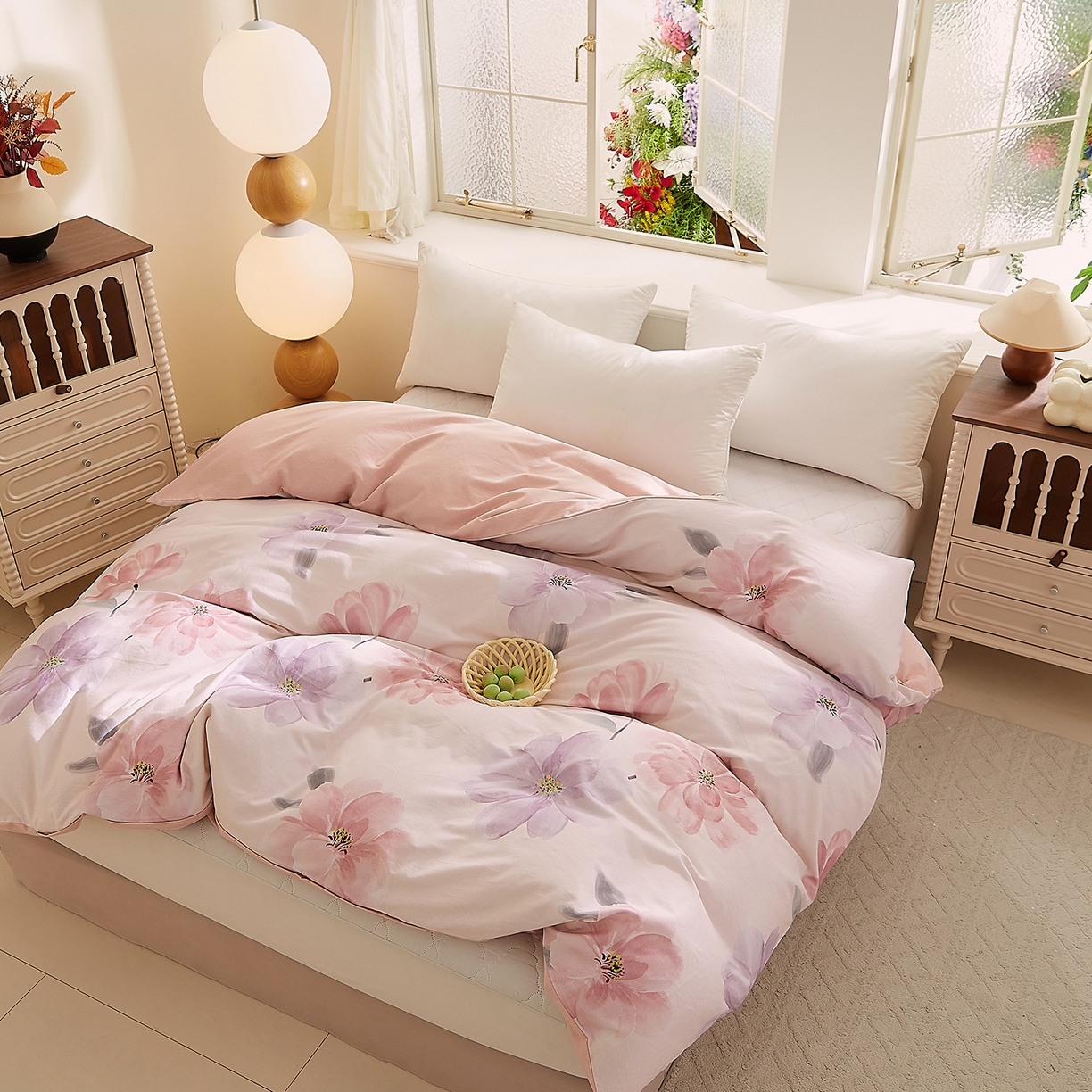 91家纺网 家纺一手货源 找家纺 DoDo 兜兜 2025新款全棉纯棉磨毛印花单被套 被套单件 静影