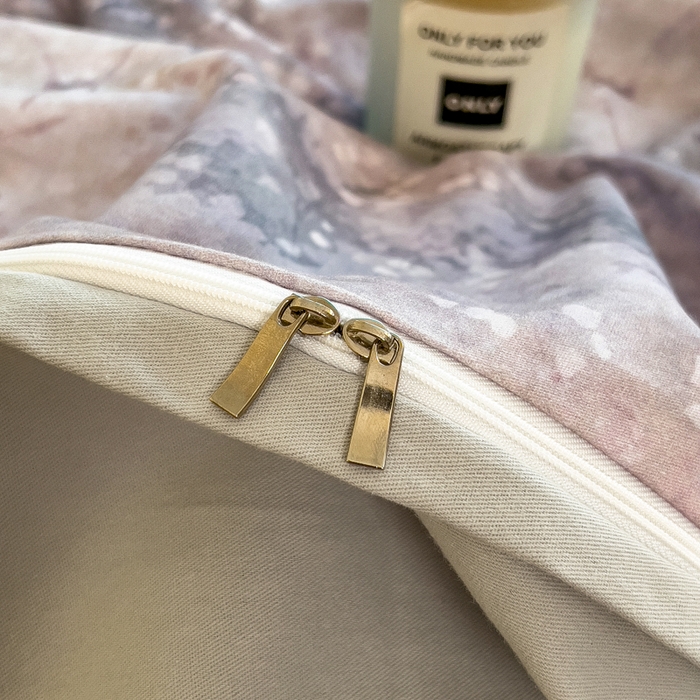 91家纺网 家纺一手货源 找家纺 印季家纺 2025新款数码印花全棉纯棉加厚磨毛四件套 水墨青花（灰）