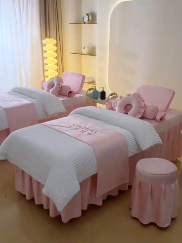 91家纺网 家纺一手货源 找家纺 （总）诗薇娅 2025新款加厚兔毛绒美容床罩  美容床罩四件套