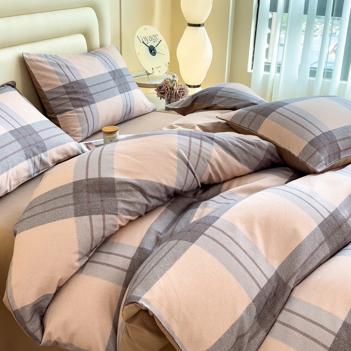 91家纺网 家纺一手货源 找家纺 印季家纺 2025新款数码印花全棉纯棉加厚磨毛四件套 柚甜