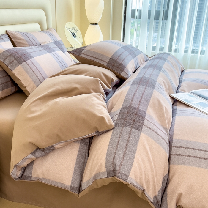 91家纺网 家纺一手货源 找家纺 印季家纺 2025新款数码印花全棉纯棉加厚磨毛四件套 柚甜