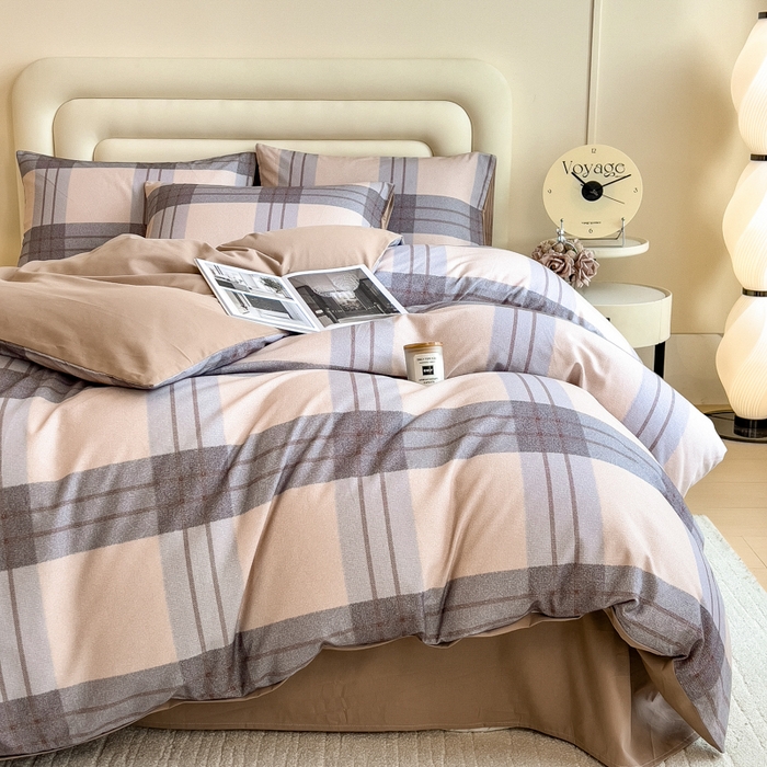 91家纺网 家纺一手货源 找家纺 印季家纺 2025新款数码印花全棉纯棉加厚磨毛四件套 柚甜