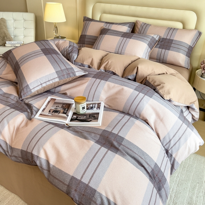 91家纺网 家纺一手货源 找家纺 印季家纺 2025新款数码印花全棉纯棉加厚磨毛四件套 柚甜