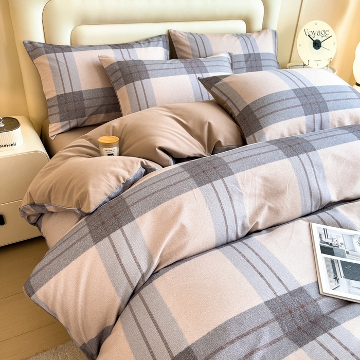 91家纺网 家纺一手货源 找家纺 印季家纺 2025新款数码印花全棉纯棉加厚磨毛四件套 柚甜