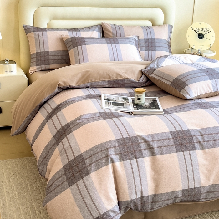 91家纺网 家纺一手货源 找家纺 印季家纺 2025新款数码印花全棉纯棉加厚磨毛四件套 柚甜