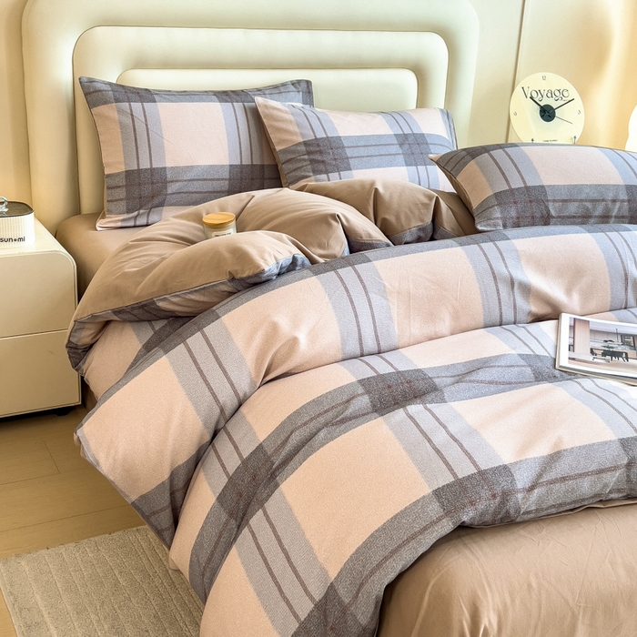 91家纺网 家纺一手货源 找家纺 印季家纺 2025新款数码印花全棉纯棉加厚磨毛四件套 柚甜